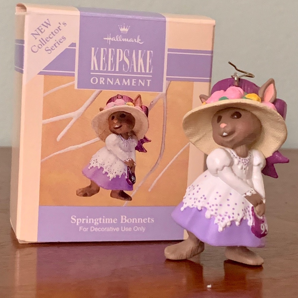 Hallmark Keepsake Spring Easter Ornament Springtime Bonnets 1993 #1 in Series